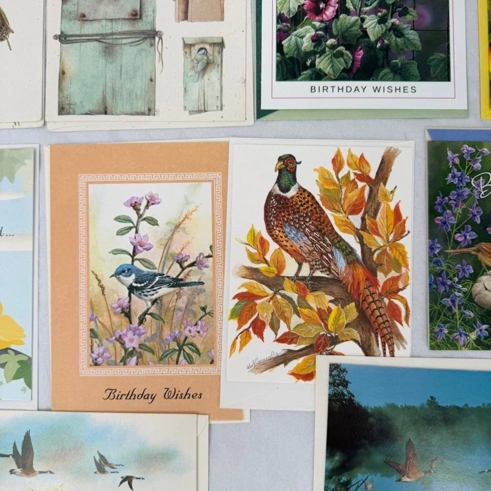 Greeting Cards Mixed LOT Bird Floral Nature Art Stationery Ephemera Snail Mail
